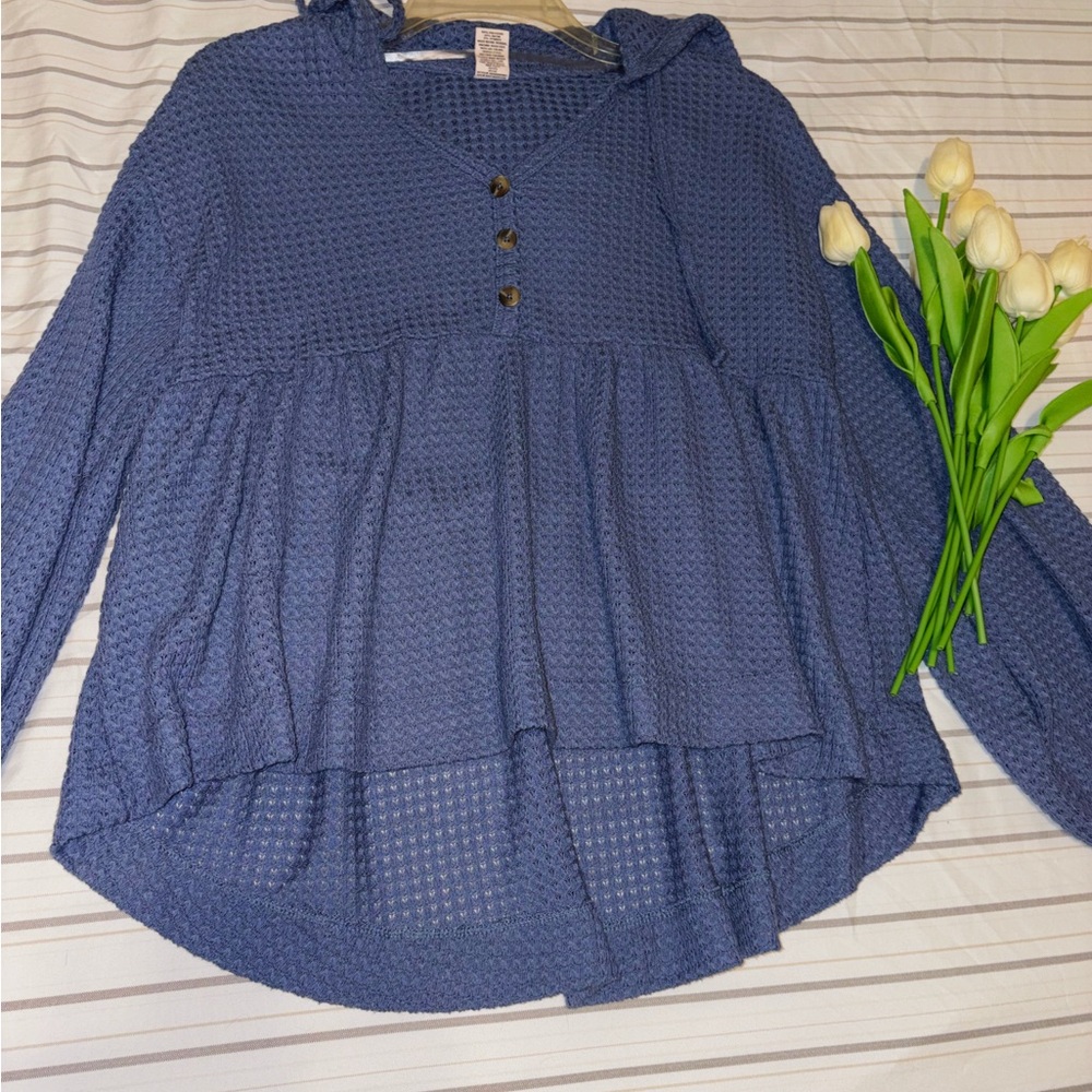 Blue Textured Women's Top